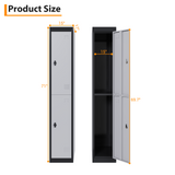 Garvee Taquillas Metálicas Para Empleados 2 Puertas Con Ventilación Y Seguridad, Acero Frío, Oficina Y Gimnasio, Fácil Montaje, Color Gris