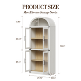 Garvee gabinete Arqueado de Cocina 182 cm Alto Gran Almacenamiento Estilo Granero Madera Ingeniería Blanco - Blanco Desgastado