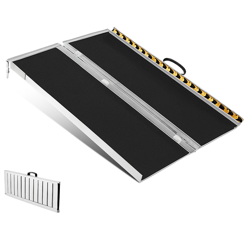 Garvee Rampas de Silla de Ruedas Portátil 91 cm Capacidad 272 kg Aluminio Antideslizante Asa para Transporte Uso En Hogar y Escaleras