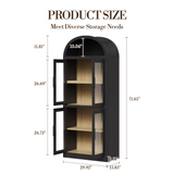 Garvee armario Arqueado de Cocina 182 cm Alto Gran Capacidad Madera Resistente Estilo Farmhouse Blanco - Negro