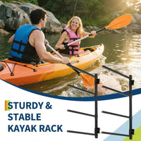 Garvee Soporte de Pared Ajustable para 4 Kayaks, Capacidad 181 kg, Acero Q235, Brazos Regulables, para Garaje y Exterior, Negro