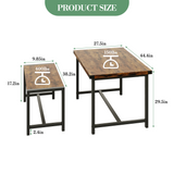 Garvee Conjunto de Mesa de Comedor para 4 con Bancos de Madera y Metal, Diseño Ergonómico, Compacto, MDF y Acero, Color Vintage - Vintage