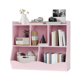 Garvee Armario almacenamiento juguetes libros MDF 2 niveles altura niño-amigable diseño elegante interior dormitorio niño rosa - Rosa