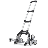 Garvee Carretilla Subescaleras Plegable de Aluminio, 4 Ruedas en la Base, Capacidad 81.65kg, Mango Telescópico, Ligera y Compacta para Almacén y Transporte de Materiales