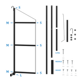Garvee Estante para Contenedor de Envío 2 Piezas, Soporte 3 Niveles, 56x152cm, Acero Negro Recubierto, Resistente y Versátil para Taller - Negro