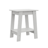 Garvee Mesa Auxiliar de Madera Pequeña con 2 Estantes, para Sala, Dormitorio y Oficina, 39 cm Diámetro, Color Madera - Blanco