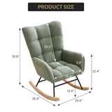 Garvee Sillón Mecedor Para Nursery Con Diseño Ergonómico, Cojines De Felpa, Estructura De Hierro, Patas De Madera, Verde, Sala Y Dormitorio - Verde