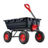 Garvee Carro volquete de jardín 362.88kg, marco de acero, ruedas todo terreno 25.4cm, cubierta de malla para jardines y granjas - Negro
