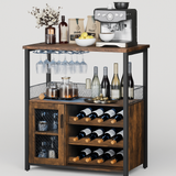 Garvee Mueble Bar de Madera y Metal con Luz LED para Coleccionistas en Comedor o Salón 70x35x92cm Color Vintage - Color Vintage
