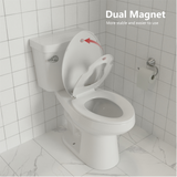 Garvee Asiento De Inodoro Alargado Con Asiento Para Niños Integrado, Cierre Suave, Plástico Resistente, Fácil Instalación, Blanco, Familiar - Alargado con Asiento para Niños (Blanco)