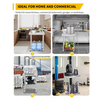 Garvee Mesa de Acero Inoxidable 45,72×71,12cm Mesa de Cocina Comercial Diseño Abierto Patas o Ruedas Acero Inoxidable