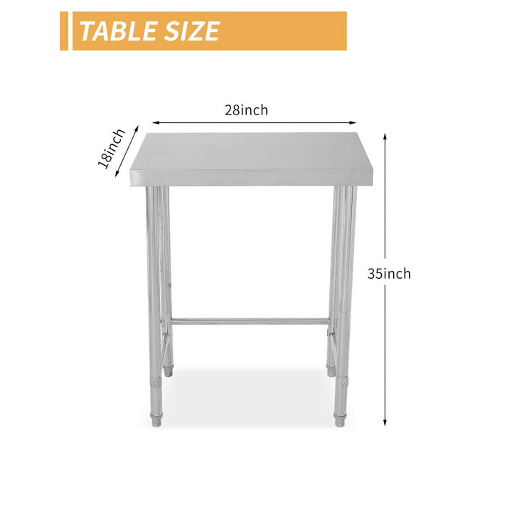 Garvee Mesa de Acero Inoxidable 45,72×71,12cm Mesa de Cocina Comercial Diseño Abierto Patas o Ruedas Acero Inoxidable