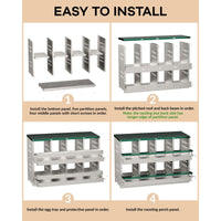 Garvee Caja de Anidación para Gallinas 2 Capas 8 Compartimentos, Acero Galvanizado, Con 8 Huevos Falsos, Fácil Limpieza, Montaje en Pared Gallineros, Verde Oscuro