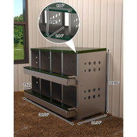 Garvee Caja de Anidación para Gallinas 2 Capas 8 Compartimentos, Acero Galvanizado, Con 8 Huevos Falsos, Fácil Limpieza, Montaje en Pared Gallineros, Verde Oscuro